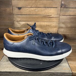 Cole Haan Men's Size 13 M Grand.OS Crosscourt II Navy Leather Lace Up Shoes